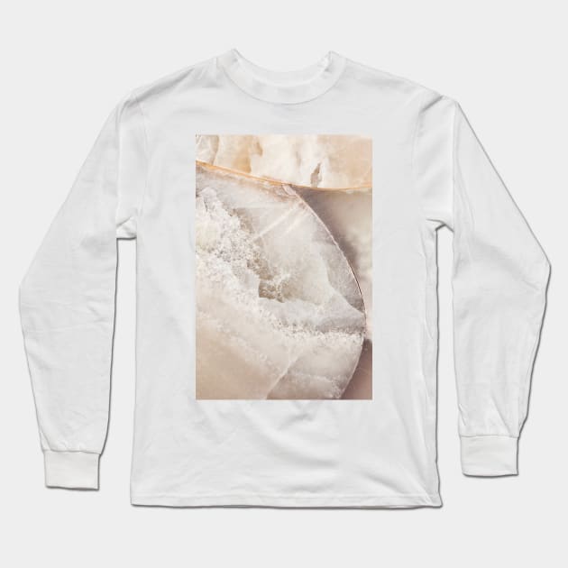 White Quartz Abstract, Left Long Sleeve T-Shirt by AmyBrinkman